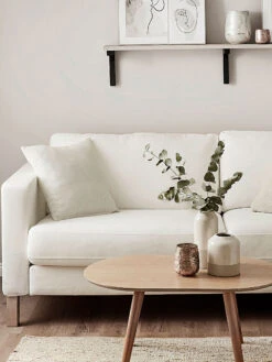 Kissen, Natur -Heimtextildekoration Mica Kissen Weiss Natur 45x45 mil