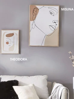 Leinwand-Druck-gerahmt, Weiss/Beige