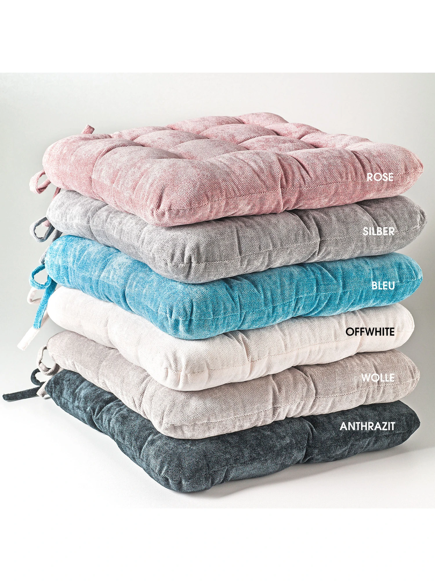 Stuhlkissen, Wolle 3 Stuhlkissen, Wolle