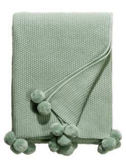 Decke, Altmint -Heimtextildekoration Mysa Decke gruen Altmint 150x200 pla2