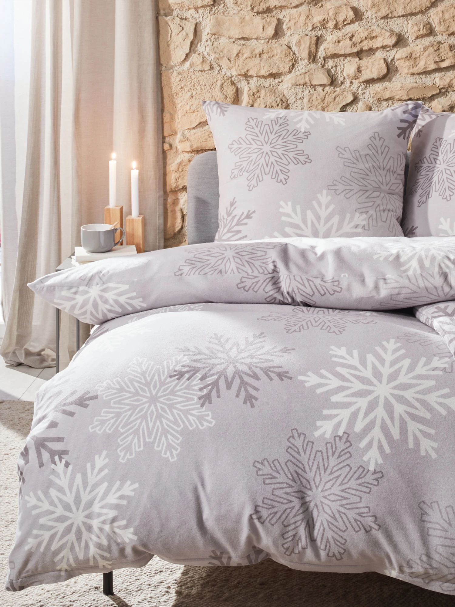 Flanell-Bettwäsche, Hellgrau 3 Flanell-Bettwäsche, Hellgrau