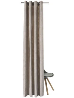 Ösenschal, Wolle -Heimtextildekoration Nuri Gardine Oesenschal Beige Wolle 140x245 pla2