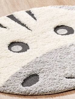 Kinder-Teppich, Hellgrau -Heimtextildekoration Quagga KinderTeppich Grau Hellgrau 120rund lup