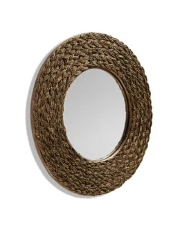 Spiegel, Natural -Heimtextildekoration Rondell Spiegel Hellbraun Natural 50rund per