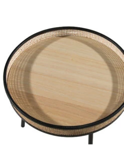 Tisch, Natur -Heimtextildekoration Rotang Tisch Hellbraun Natur 42x42x41 pla