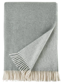 Wolldecke, Offwhite/Hellgrau -Heimtextildekoration Runa Decke Grau OffwhiteHellgrau 140x200 pla