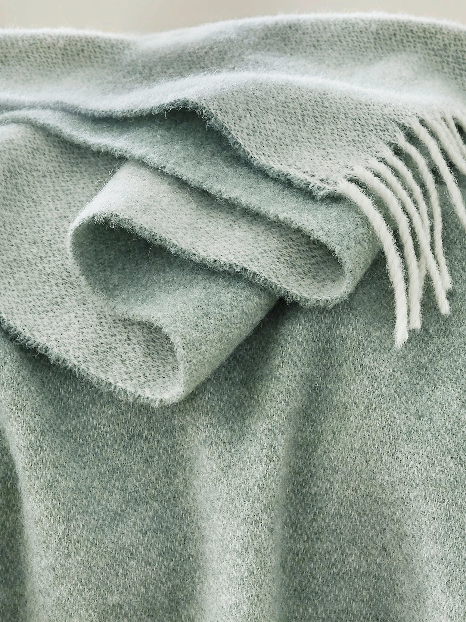 Wolldecke, Offwhite/Mint 5 Wolldecke, Offwhite/Mint – Bild 3