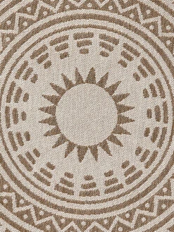 Outdoor-Teppich, Natur -Heimtextildekoration Savela FlachgewebeTeppich beige Natur 160rund lup