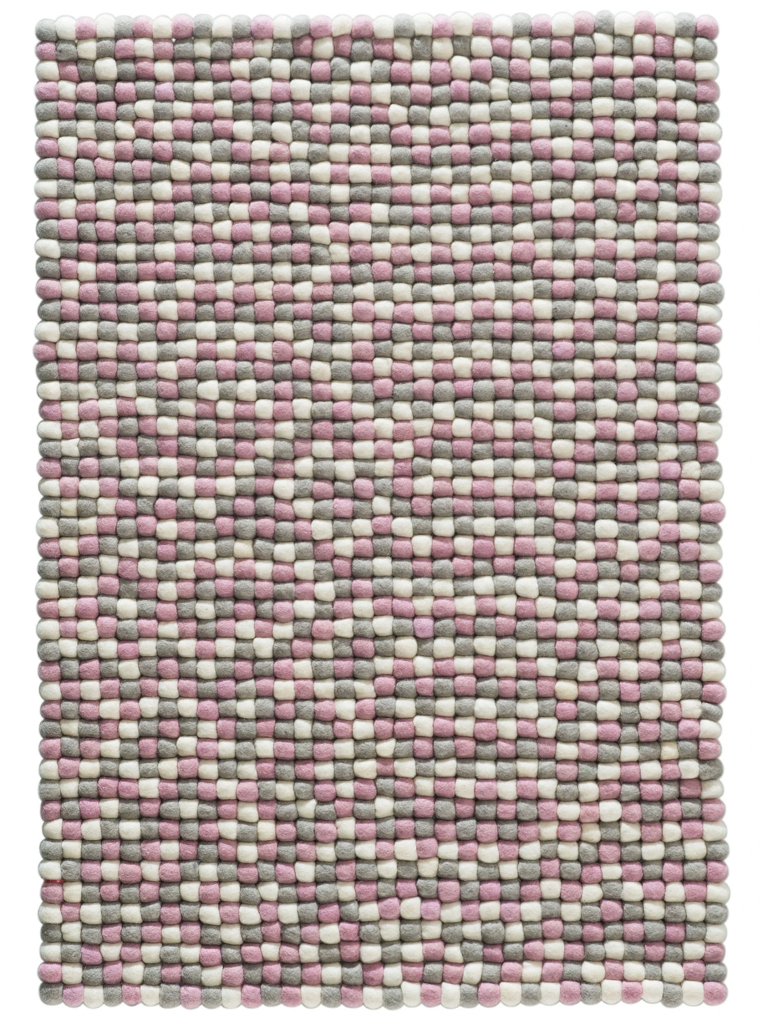 Filzkugel-Teppich, Rose 3 Filzkugel-Teppich, Rose