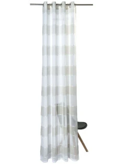 Ösenschal, Taupe 9 Ösenschal, Taupe -Heimtextildekoration Sontje Gardine Oesenschal Beige Taupe 140x245 pla2