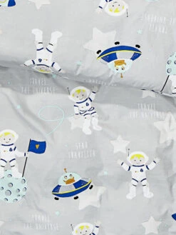 Kinderbettwäsche, Grey -Heimtextildekoration SpaceStar Bettwaesche Grau Grey 135x200 lup