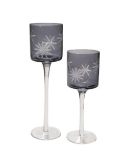 Teelichthalter, Grau -Heimtextildekoration StarLightUp Teelichthalter Grau set