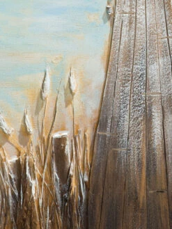 Leinwand-handgemalt, Hellgraublau -Heimtextildekoration SteginsMeer Leinwandbild Hellblau 60x120 lup2