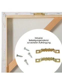 Leinwand-handgemalt, Hellgraublau -Heimtextildekoration SteginsMeer Leinwandbild Hellblau 60x120 ruk