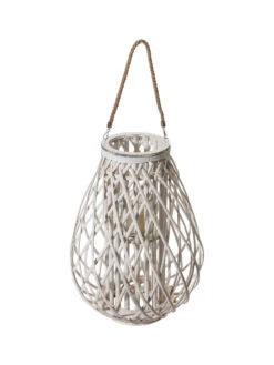 Laterne, Weiss -Heimtextildekoration Stelara Laterne Weiss 28x28x50 per3