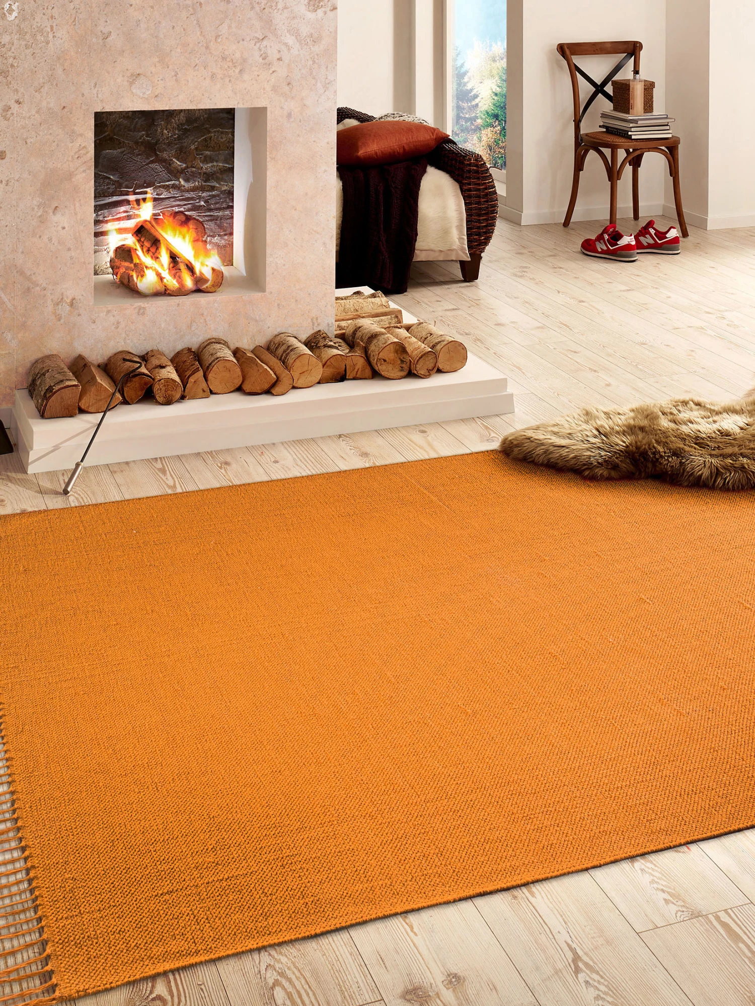 Baumwoll-Teppich, Orange 3 Baumwoll-Teppich, Orange