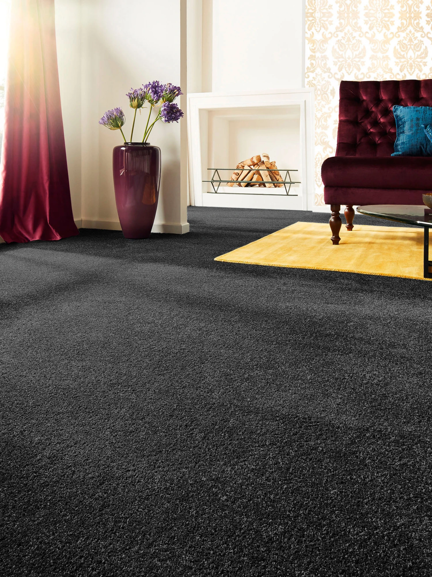 Velours-Teppichboden, Anthrazit 99 3 Velours-Teppichboden, Anthrazit 99