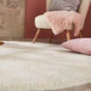 Hochflor-Teppich, Schnee -Heimtextildekoration Tenderness Uniteppich weiss rund mil