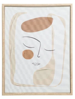 Leinwand-Druck-handbemalt, Beige/Weiss -Heimtextildekoration Theodora Druckgerahmt Beige BeigeWeiss 30x40 pla