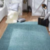 Hochflor-Teppich, Türkis 2 Hochflor-Teppich, Türkis -Heimtextildekoration Touch UniTeppich blau tuerkis 160x230 mil