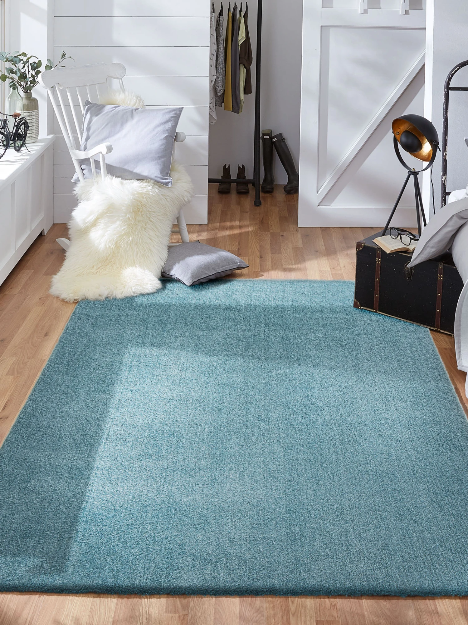 Hochflor-Teppich, Türkis 3 Hochflor-Teppich, Türkis