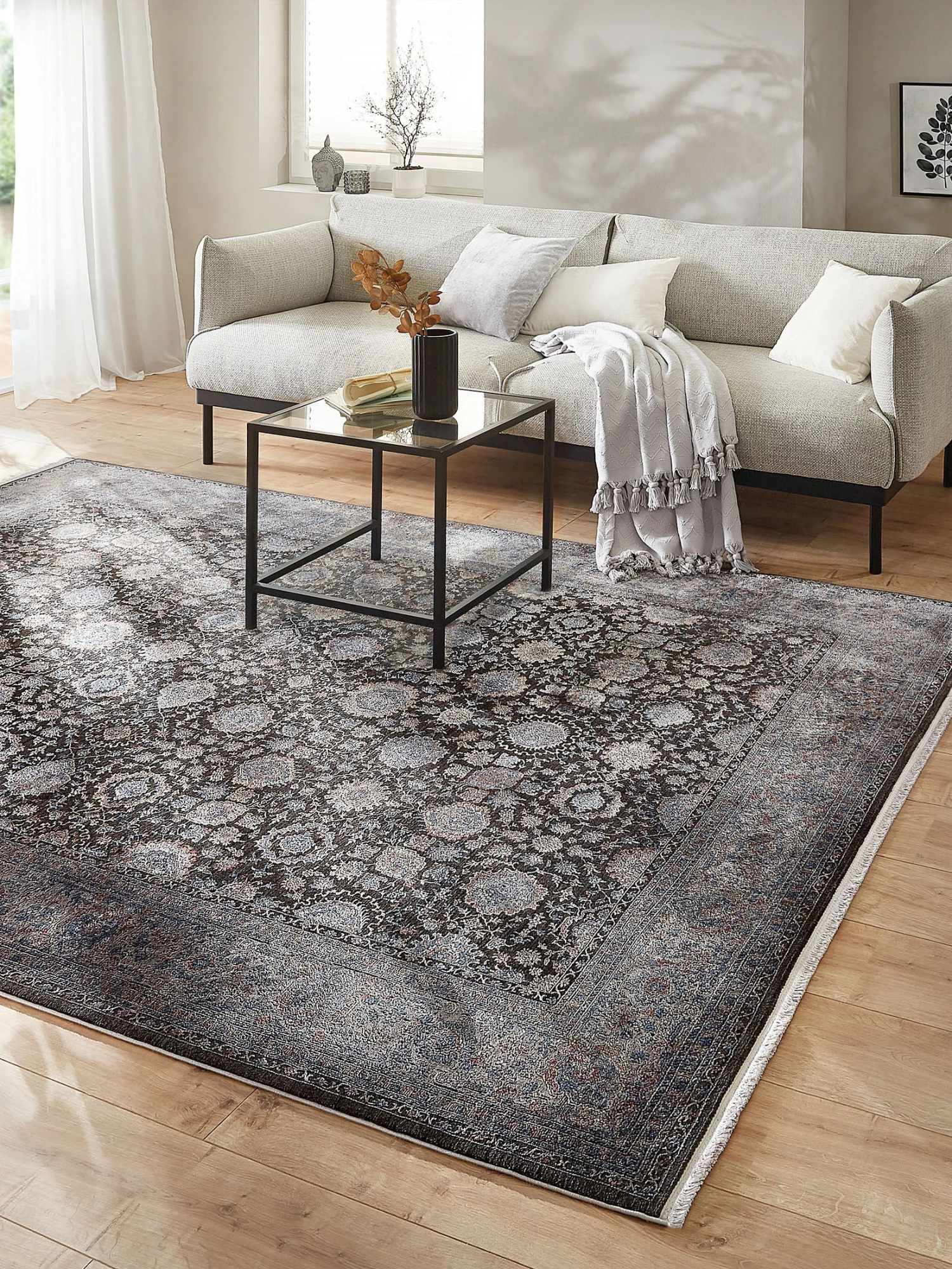 Vintage-Teppich, Silver-Blue 3 Vintage-Teppich, Silver-Blue