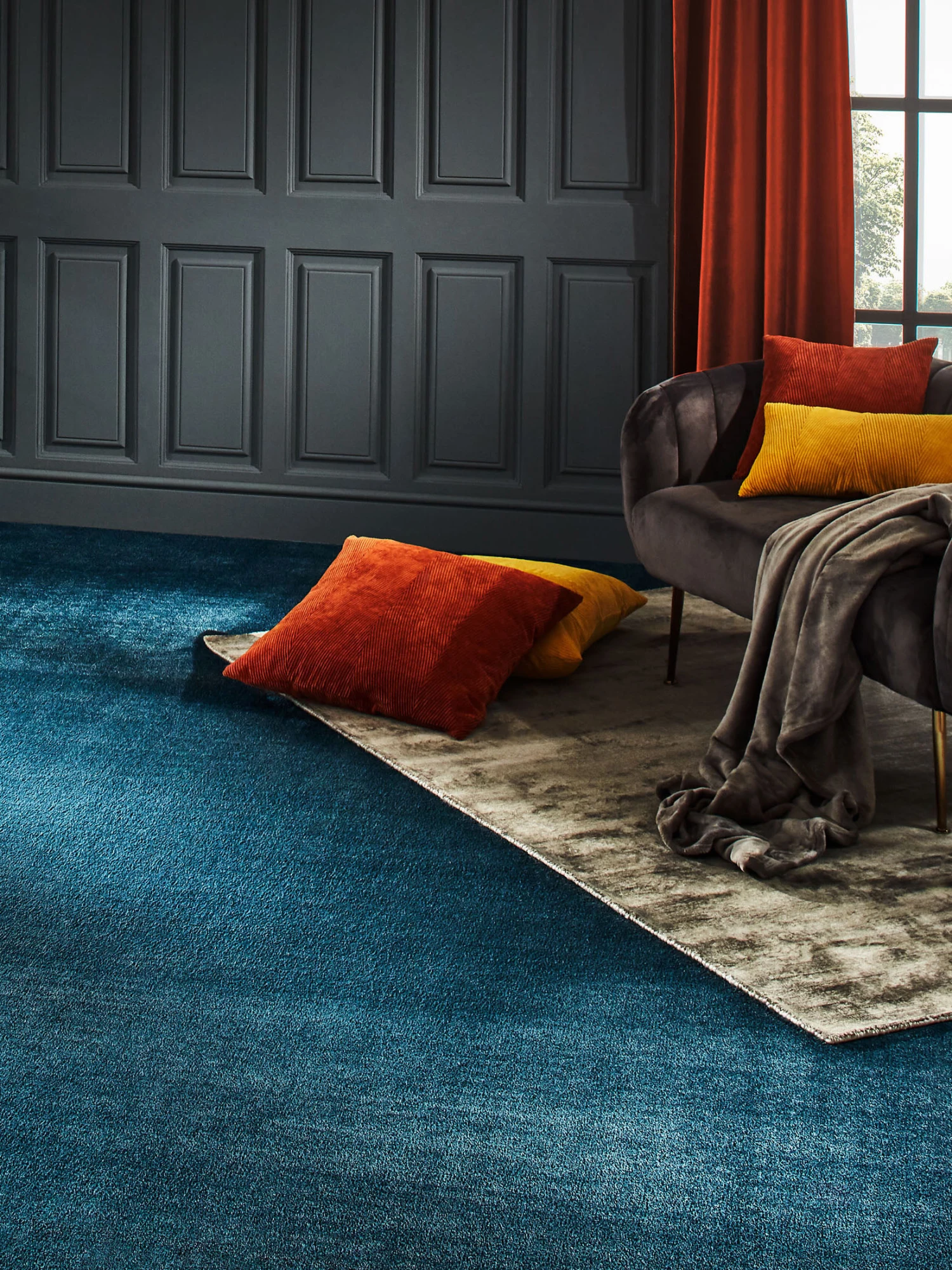 Velours-Teppichboden, Petrol 28 3 Velours-Teppichboden, Petrol 28