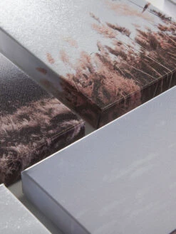 Druck, Hellbraun -Heimtextildekoration ZufluchtamMeer Leinwandbild Blau Hellbraun 25x25 lup